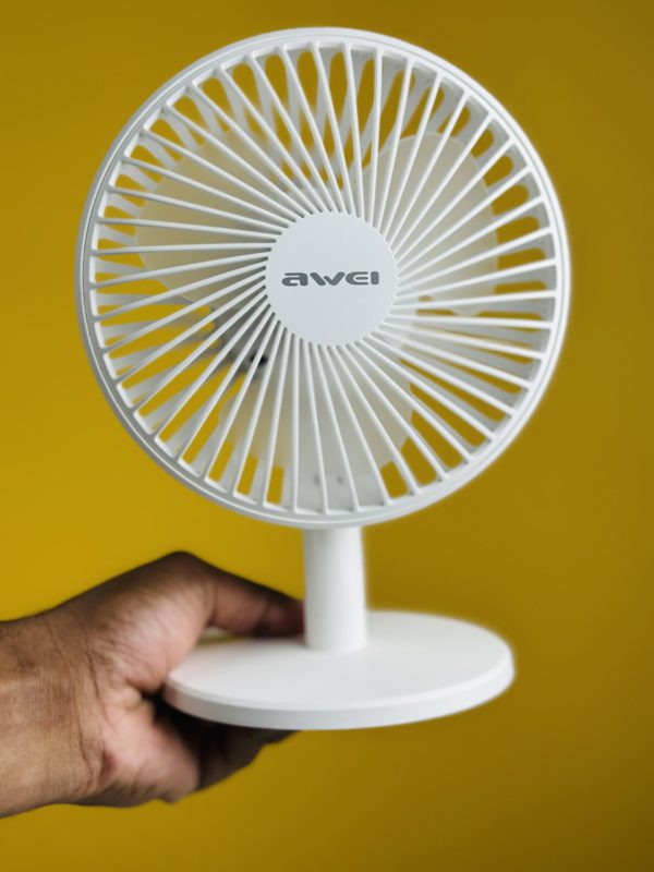 Awei-F21-Mini-Rechargeable-Fan-2000mAh-White-Color